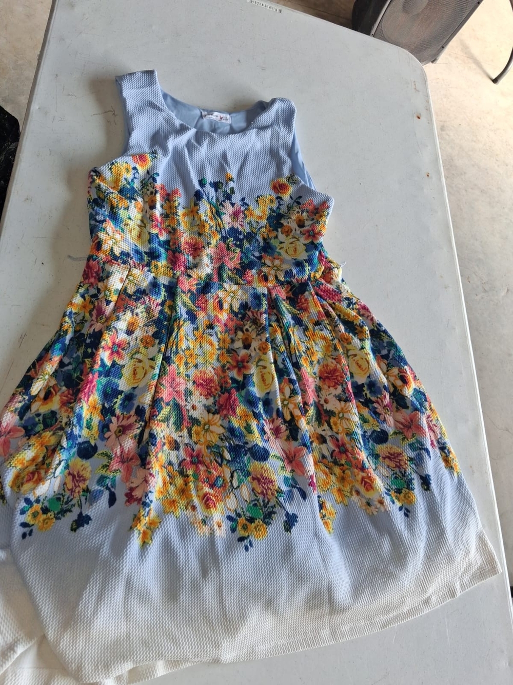 Knitworks Light Blue Floral Sleeveless Dress